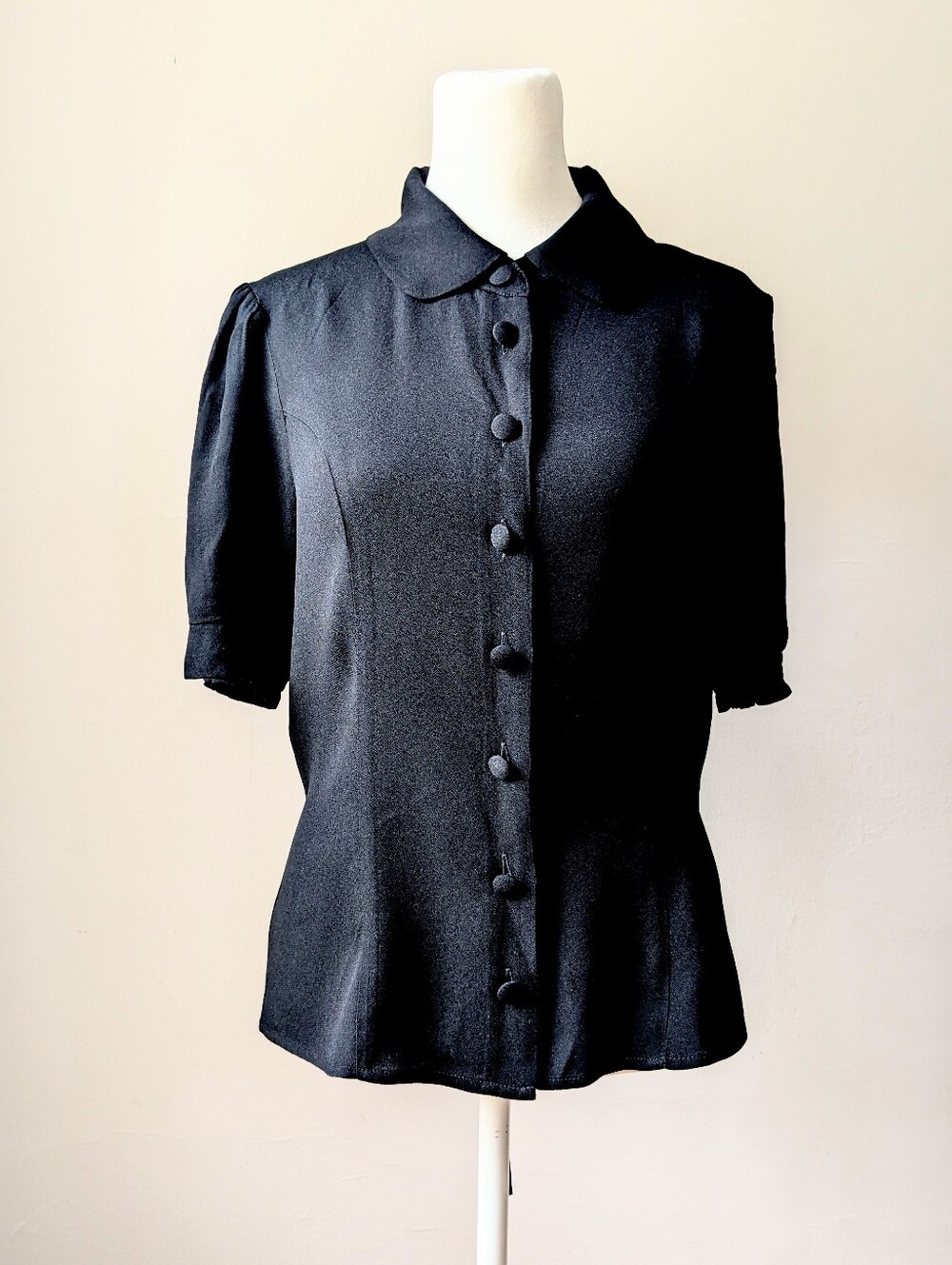Reformation Vintage-Style Short Sleeve Button-Down Blouse